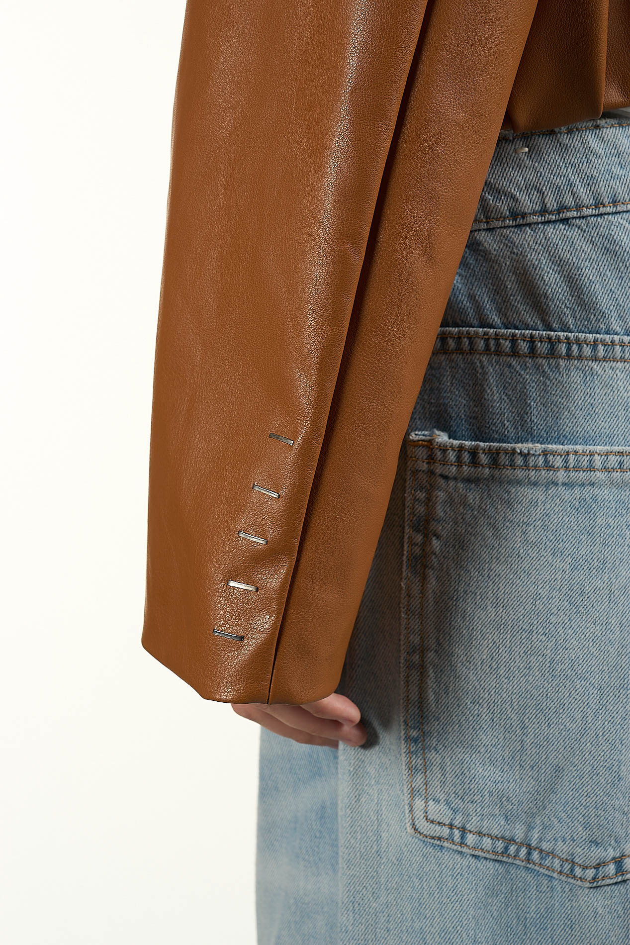 DANIELE BASTA LEATHER AND SILVER JACKET